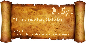 Milutinovics Szixtusz névjegykártya